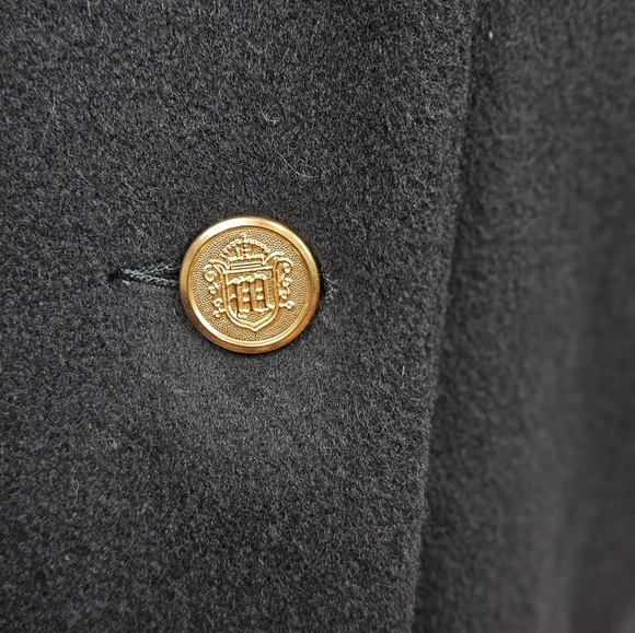 Vintage 80s Forecaster Emerald Green Double Breasted Wool Trench Coat Size 10 - Picture 3 of 12